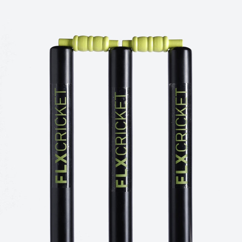 FLX دعامات كريكيت خشبية متينة وكلاسيكية سوداء - Image 4