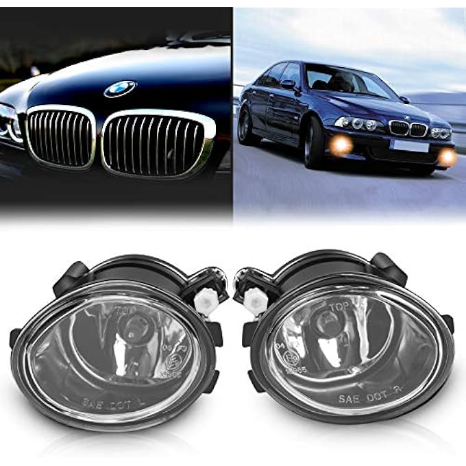 TangMiGe Fog Lights Compatible With Bmw E46 E39 M3 M5  3 Series 320I 323I 325I 325Xi 330I 330Xi 330Ci Sedan 325I 325Xi 330I 330Xi Wagon All WSport Package 1 Pair Fog Lamps - Image 1