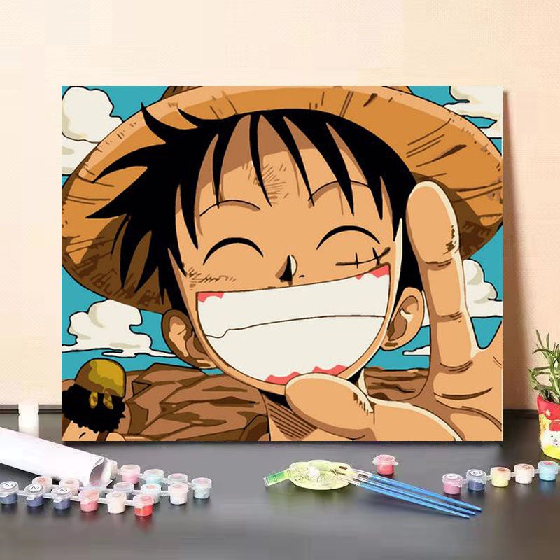 Supply 3040 Size Digital Oil Painting Diy Children'S Handmade Cartoon Animation Color Night Market Stall - Image 1