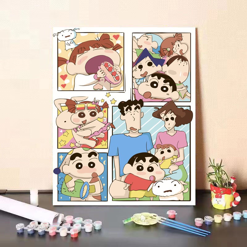 Supply 3040 Size Digital Oil Painting Diy Children'S Handmade Cartoon Animation Color Night Market Stall - Image 5