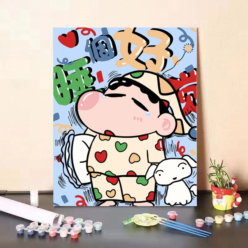 Supply 3040 Size Digital Oil Painting Diy Children'S Handmade Cartoon Animation Color Night Market Stall - Image 3