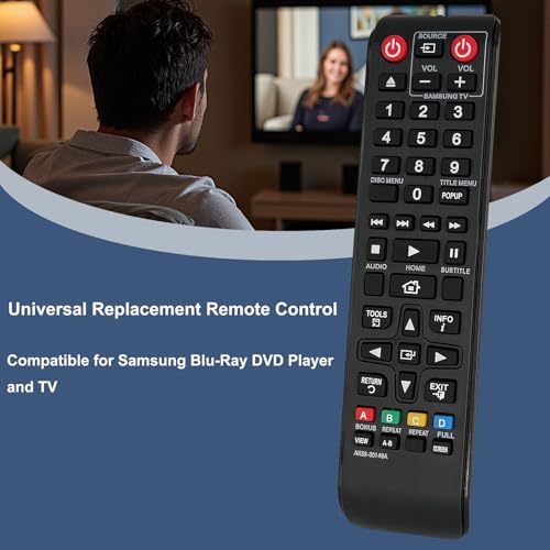 uehba Universal Remote Control Compatible for Samsung Blu-Ray DVD Player BD-J5700 BD-FM57C BD-F5100 BD-H5100 BD-J5100 BDJ5700/ZA BDJM57C BD-J5900 BD-HM59 BD-FM51/ZA BD-63/ZA BD-JM51 BDFM57C BD-F5700 - Image 3