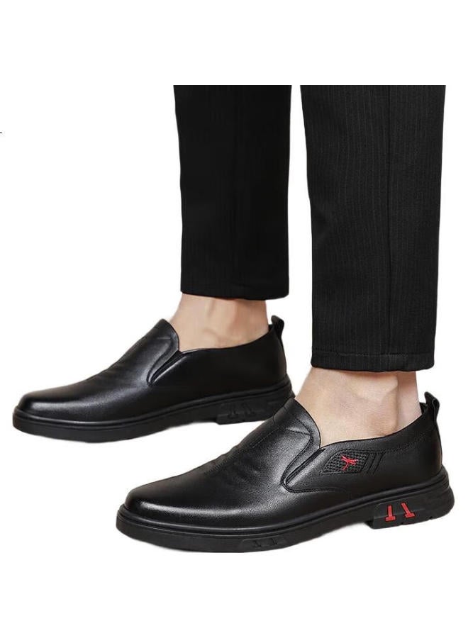 Red Dragonfly Men'S Large Size Leather Loafers Popular Flat-Bottomed Lazy Shoes Business Casual Men'S Shoes Wta122671 - Image 2