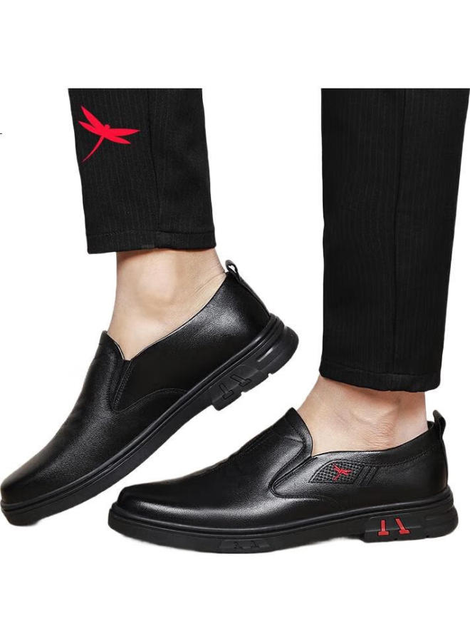 Red Dragonfly Men'S Large Size Leather Loafers Popular Flat-Bottomed Lazy Shoes Business Casual Men'S Shoes Wta122671 - Image 3