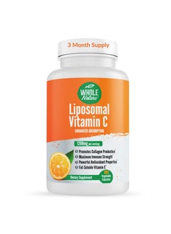 Whole Nature Liposomal Vitamin C Supplement Pills 1200 Mg High Absorption 180 Vegan Capsules Fat Soluble Vit C Maximum Strength Immune System And Collagen Booster Sunflower Lecithin Lypo Spheric  - Image 2