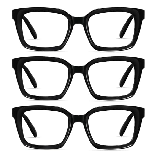 XVXV Reading Glasses for Women Men - Blue Light Blocking Readers Oversize Oprah Square Anti Glare/Eyestrain Spring Hinge(3Pack*Mix2,1.0X) - Image 1