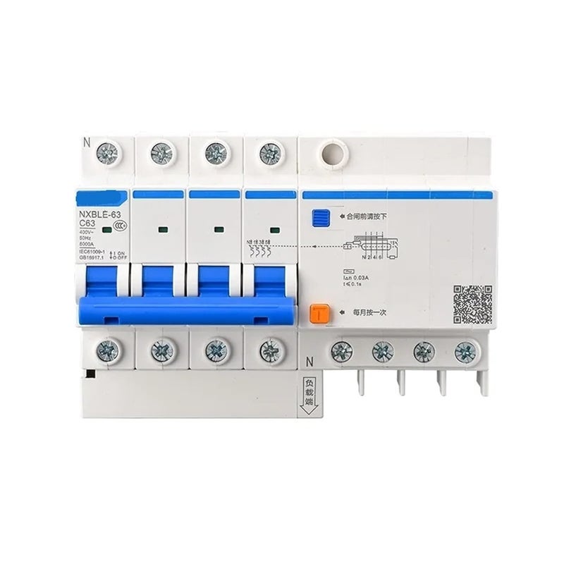 NXBLE 63 RCBO Residual Current Circuit Breaker 6KA Type C 3P 30mA 50HZ 50A - Image 5