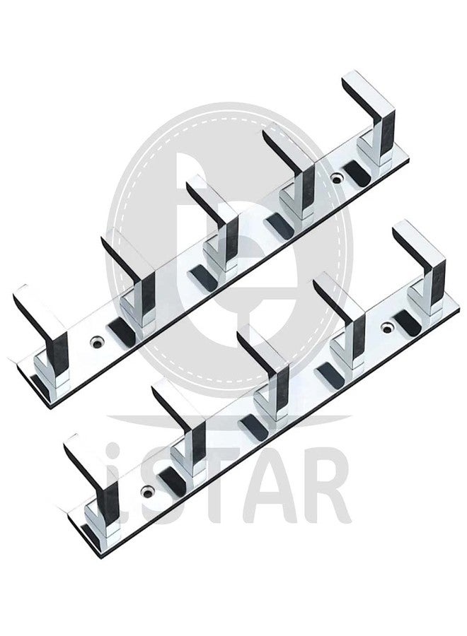 آي ستار خطافات ملابس الحمام من iSTAR ذات 5 دبابيس، خطافات تعليق ملابس الحمام، خطافات من الفولاذ لتعليق المناشف (فضي) (عبوة من قطعتين) - Image 2