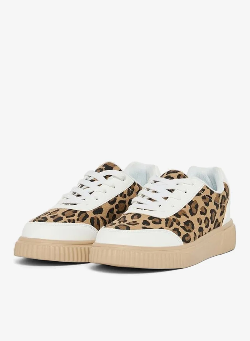 Styli Active  Animal Print Lace Up Sneakers for Women | Best Price UAE