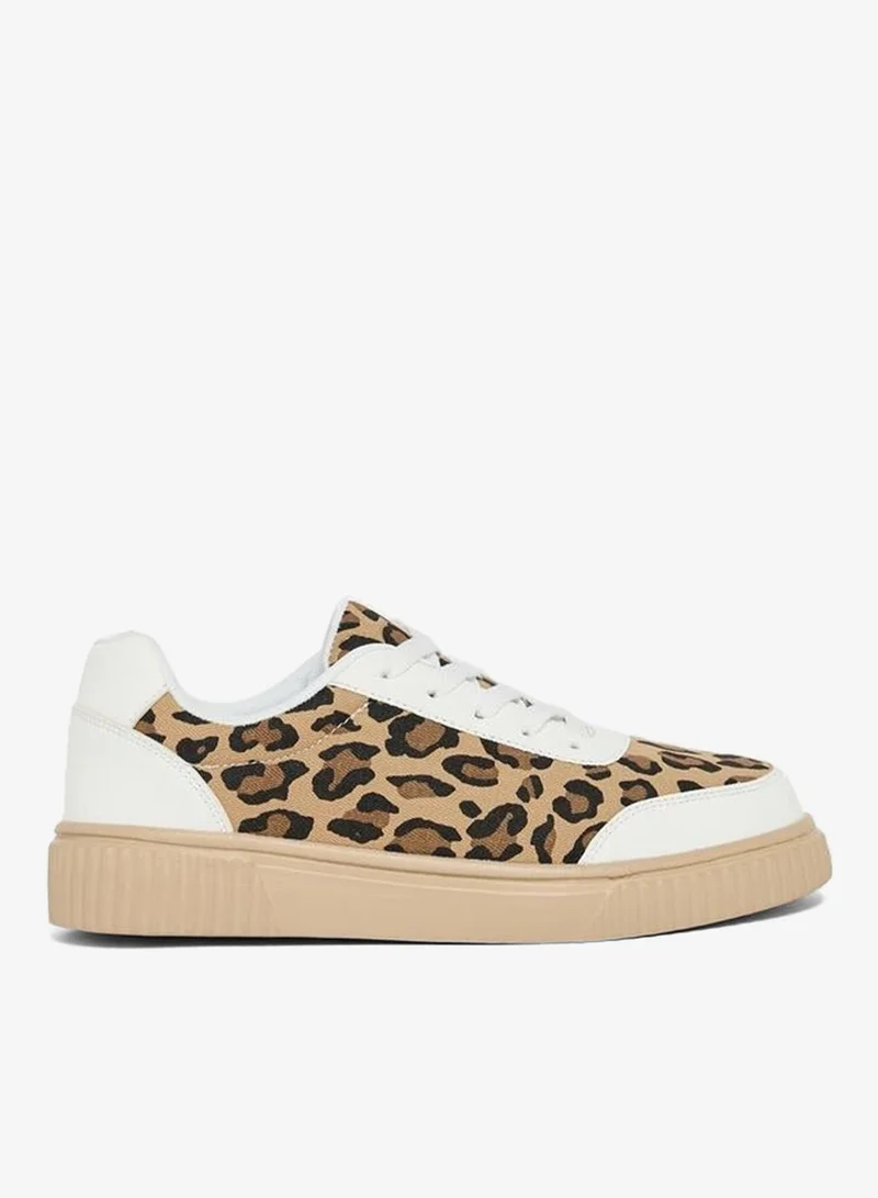 Styli Active Animal Print Lace Up Sneakers