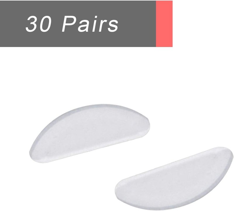 NEPAK 30 Pairs Eyeglass Nose Pads,Eye Glasses Nose Pads Non Slip,Silicone Nosepads for Glasses, Sunglasses, and Eye Wear(Clear,1mm) - Image 2