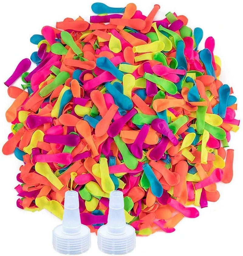Hlonon 2000 Pack Water Balloons 56 Inches MultiColor Biodegradable Latex Includes 2 Hose Nozzles Great for Summer Party - Image 2