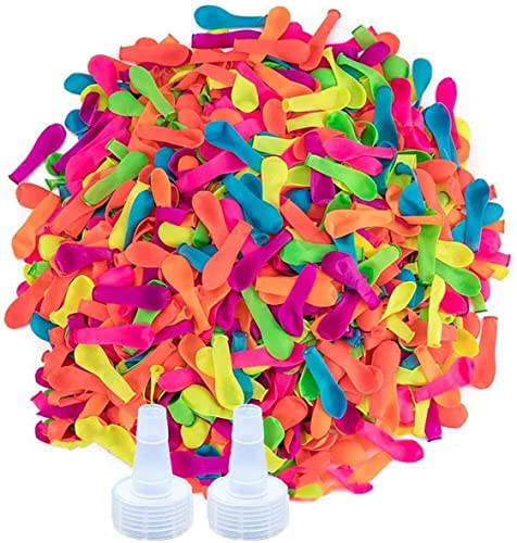 Hlonon 2000 Pack Water Balloons 56 Inches MultiColor Biodegradable Latex Includes 2 Hose Nozzles Great for Summer Party - Image 1