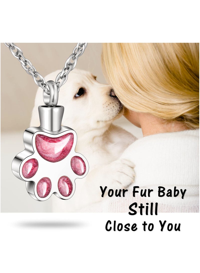 KASTWAVE Paw Print Urn Necklace for Ashes Cremation Necklace for Pet Ashes Stainless Steel Ash Necklace Memorial Ash Holder - Image 4