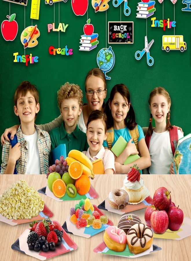 FYXMI 50 Pcs Pencil Disposable Plates and 50 Pcs Pencil Napkins,for Back to School, Preschool Kindergarten Graduation Last Day of School Party Supplies - Image 4