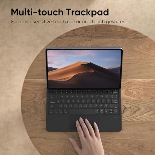 doqo for Samsung Galaxy Tab S10 FE/S9/S9 FE/S8/S7 Keyboard case 11 inch, Magnetic Case with Keyboard with Touchpad Wireless Backlit Floating Cantilever Stand, Slim Protective Cover Folio Black - Image 3