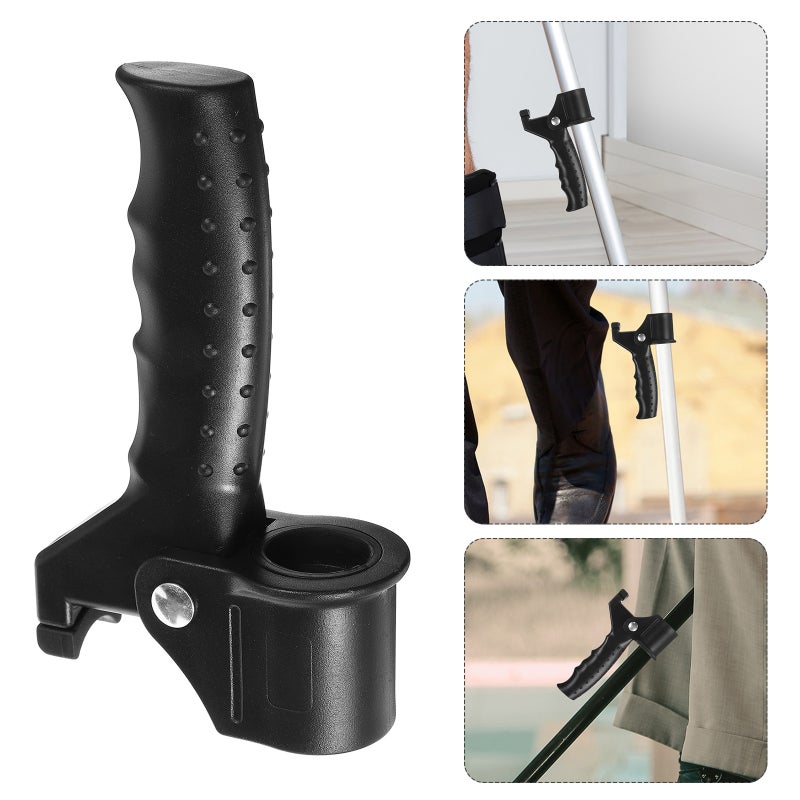 🚽 مقبض عصا دعم حركة للمسنين بمقبض مريح أسود 2 قطع لتسهيل الوقوف من السرير أو الكرسي أو المرحاض - Image 2