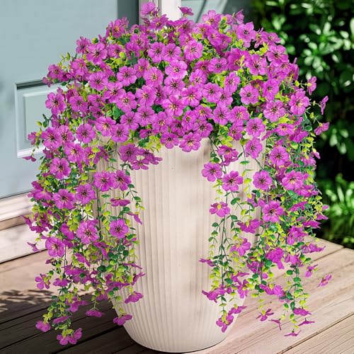 Hrobek Fake Artificial Flowers for Outdoors Decoration 2 PCS Faux UV Resistant Artificial Outdoor Flowers Fake Hanging Plants Look Real Daisy No Fade Spring Decor for Porch Home Patio Balcony and Yard - Image 1