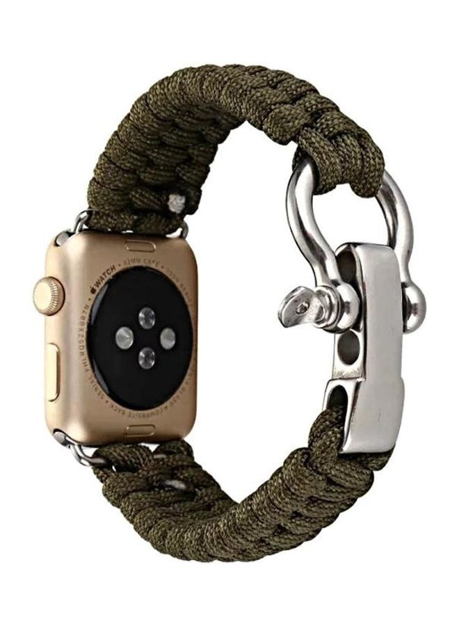 NIBEMINENT Umbrella Cord Nylon Braided Strap For Apple Watch Series 7/6/5/4/3/2/1/SE 38/40/41mm Red - Image 3