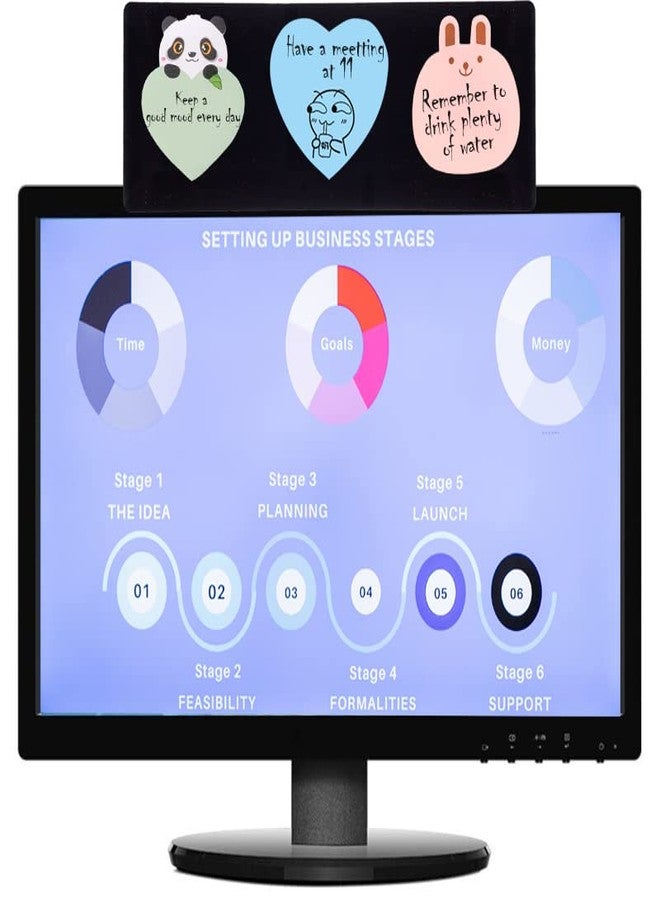 Yocoolfun Computer Monitor Memo Board,Computer Monitor Sticky Note Holder Message Board for Monitors Screen Cabinets (2 Pack Black) - Image 5