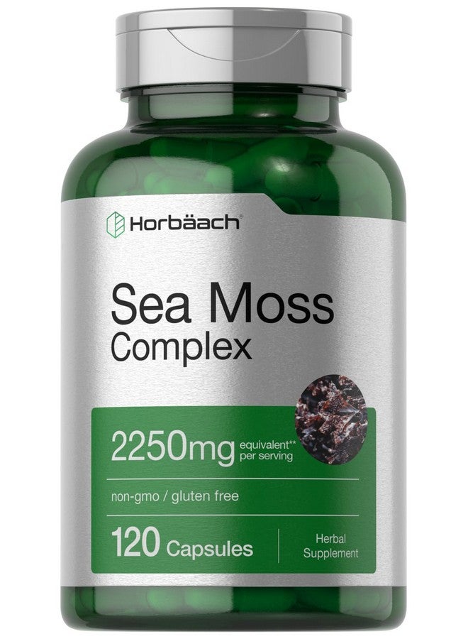 Horbäach Sea Moss Complex Capsules | 2250mg | 120 Count | Complex Formula with Bladderwrack & Burdock Root | Non-GMO & Gluten Free Supplement - Image 1