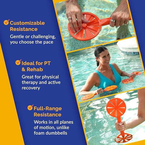ORCA Pool Paddle Water Aerobics Equipment Adjustable Resistance Pool Exercise Equipment for Adults Swim Paddles Water Weights Dumbbells for Aquatic Exercise Aqua Weights for Men Women Workout Gear - Image 3