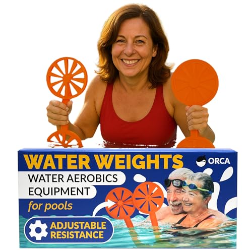 ORCA Pool Paddle Water Aerobics Equipment Adjustable Resistance Pool Exercise Equipment for Adults Swim Paddles Water Weights Dumbbells for Aquatic Exercise Aqua Weights for Men Women Workout Gear - Image 1