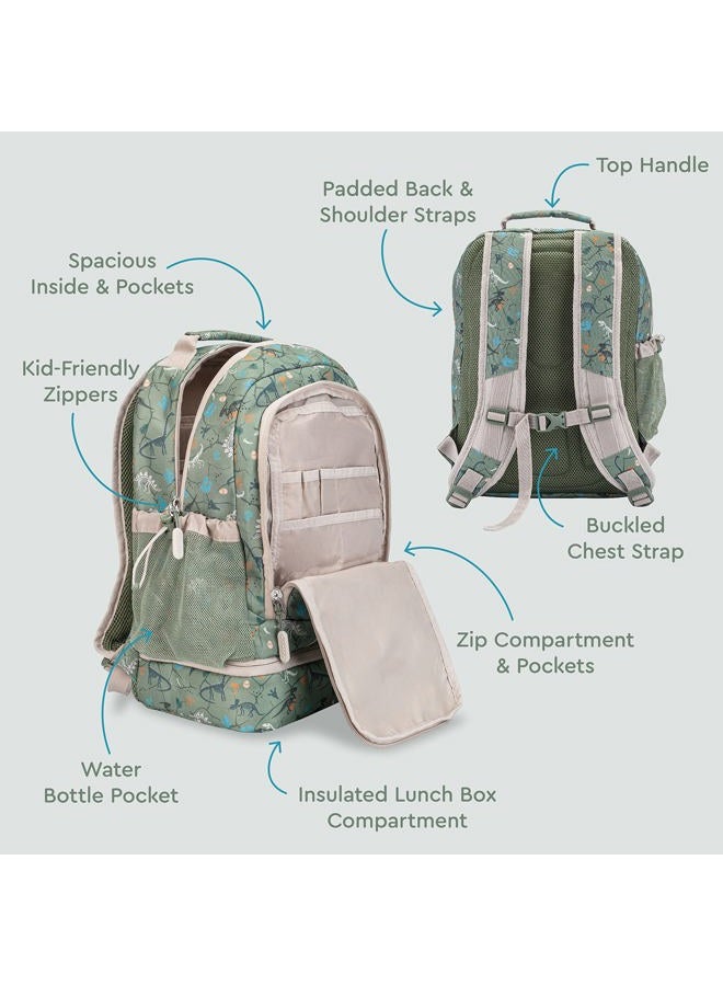 Bentgo Kids Prints 2-in-1 Backpack & Insulated Lunch Bag, Dino Fossils - Image 3