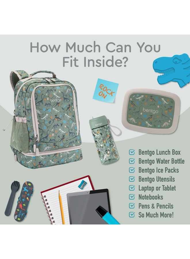 Bentgo Kids Prints 2-in-1 Backpack & Insulated Lunch Bag, Dino Fossils - Image 4