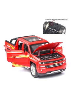 CHE ZHI 1:28 Chevrolet Truck Alloy Diecast Metal Model | Collectible Pull Back Toy Vehicle for Kids (Red)  - Image 3