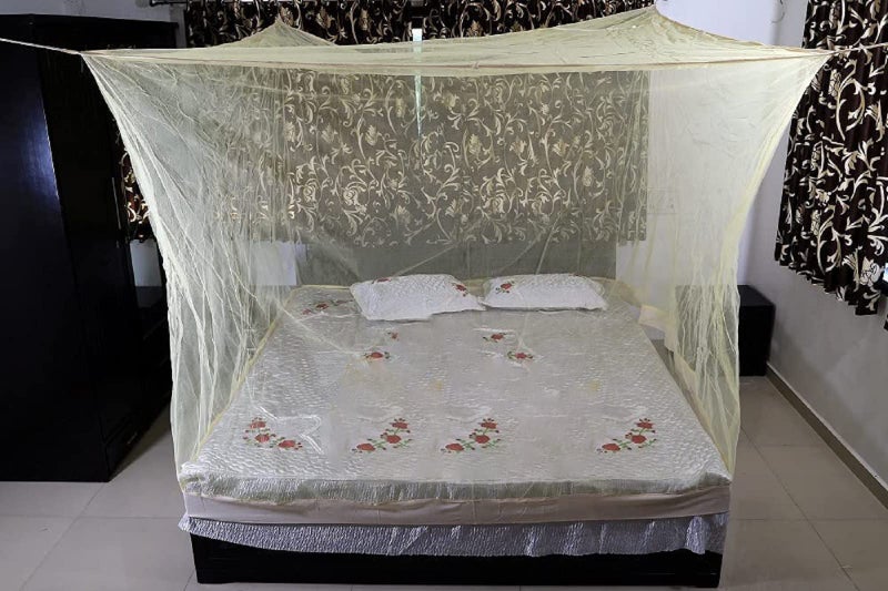Neekshaa Combo Pack Mosquito Net for Double Bed Polyester Mosquito Net for Baby | Bedroom | Family_Size-6x6 FT_Color-Yellow,Pink - Image 2