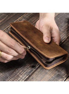 Cordova Genuine leather pencil case – vintage zippered stationery organizer for pens, pencils, and art supplies  - Image 3