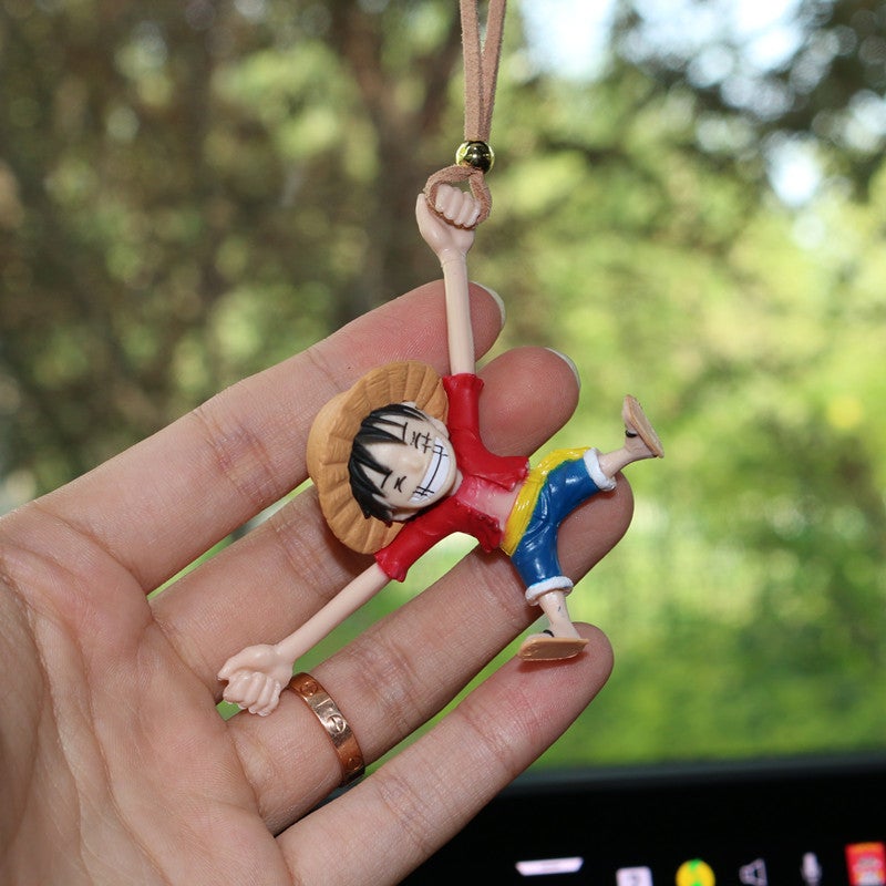 One Piece Luffy Car Hanging Ornament, Rearview Mirror Decoration, Cartoon Figure Gift - Image 3
