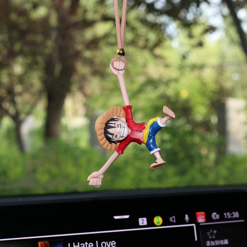 One Piece Luffy Car Hanging Ornament, Rearview Mirror Decoration, Cartoon Figure Gift - Image 2
