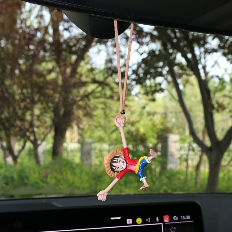 One Piece Luffy Car Hanging Ornament, Rearview Mirror Decoration, Cartoon Figure Gift - Image 1