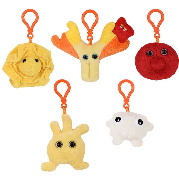 GIANT MICROBES Blood Cells Themed Gift Box, Blood Cell Plush, Lab Tech Gifts, Medical Gift, Phlebotomy Gifts, Bag Charms, Plush Keychains - Image 3