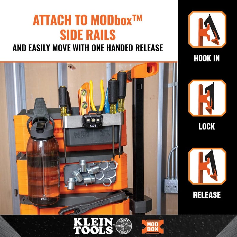 KLEIN TOOLS 54814MB MODbox Tool Carrier, Modular Tool Storage System Side Mounting Accessory, Easy One-Handed Attachment and Slim Profile - Image 3