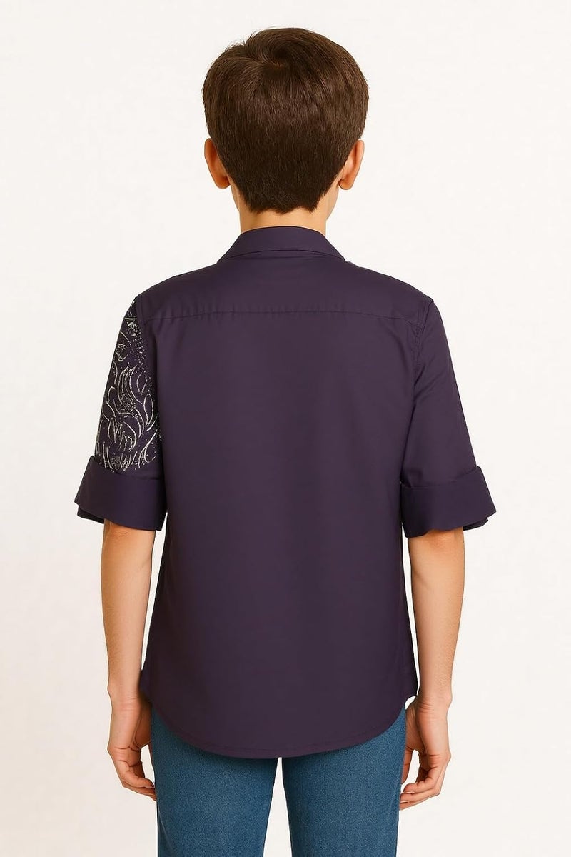CHARCHIT Boys Regular Fit Printed Full Sleeve Shirt - Image 2