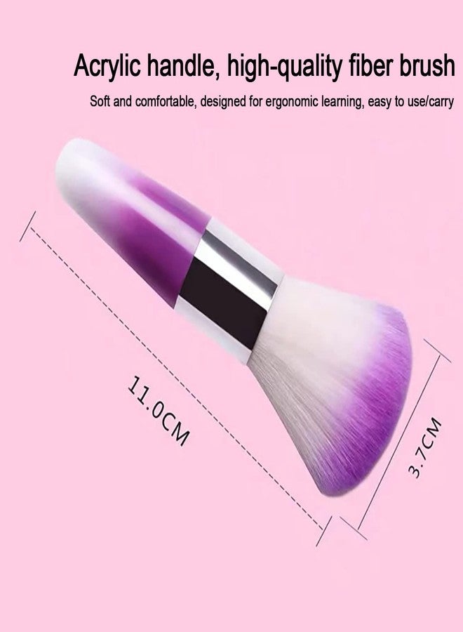 SILPECWEE 3Pcs Nail Brushes for Cleaning Powder, Makeup Brush Nail Clean Up Brush Acrylic Nail Brush Cleaner Nail Dust Brush Manicure Brush Nail Art Tools - Image 2