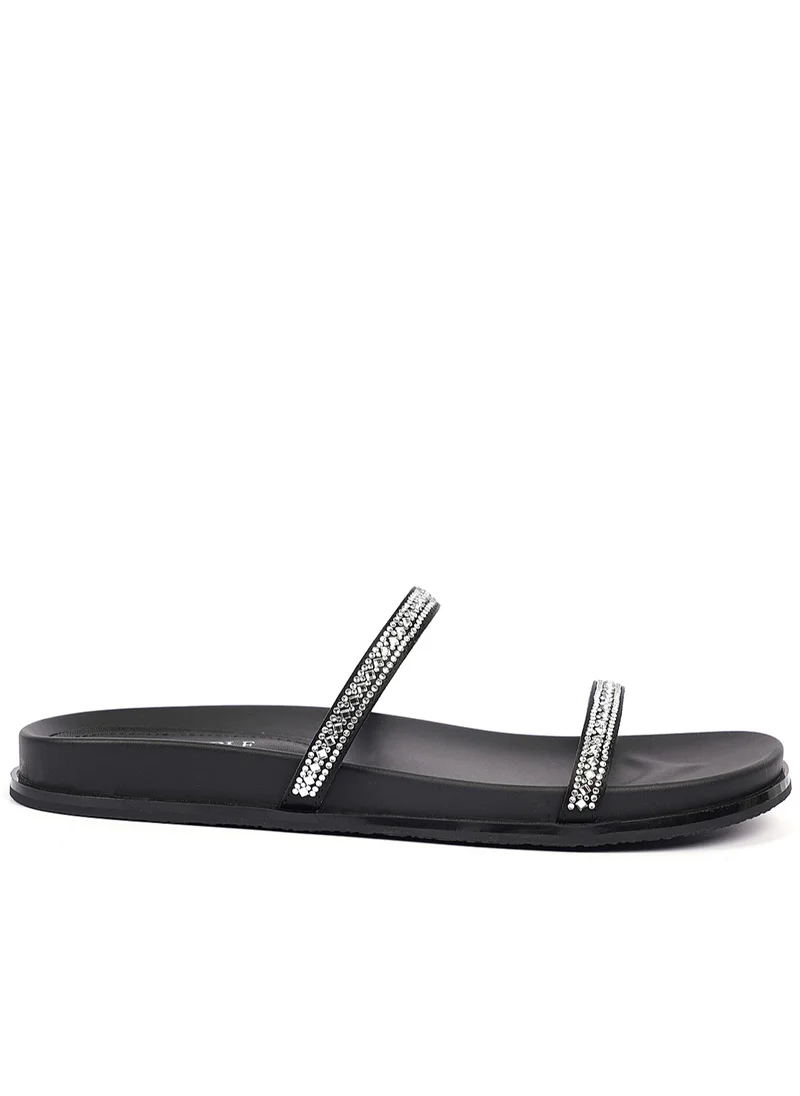 كابلي Slip-on Double strap Embellished slide  Flat Sandals