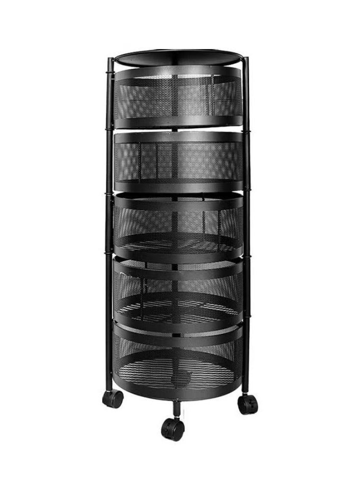 4 -Tier Storage Trolley Cart Black - Image 1
