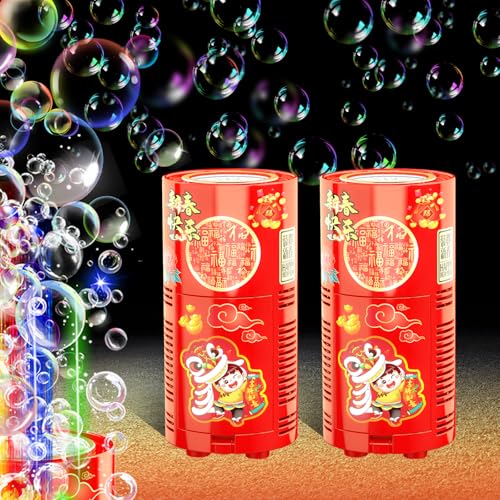 Ivtivfu Bubble Machine 2PCS 13 Holes with LED Lights Automatic Bubble Blower Toys Portable Bubbles Maker for Wedding Christmas Chinese New Years Party Decorations Kids Birthday Gifts Balloons Banner - Image 1