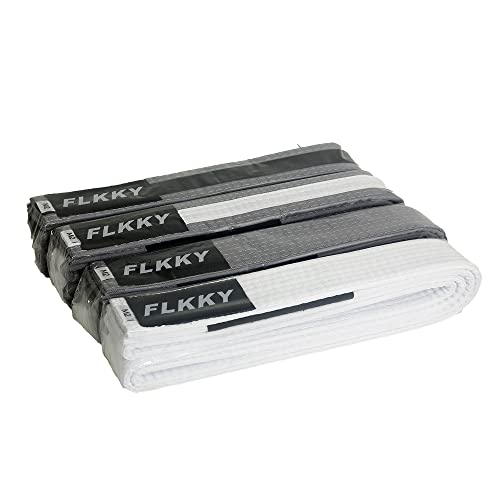 FLKKY BJJ Belt for Kids and Adult,Brazilian Jiu Jitsu Belt with Sleeve Bar for Ranking Stripes IBJJF Competition Approved - Image 4