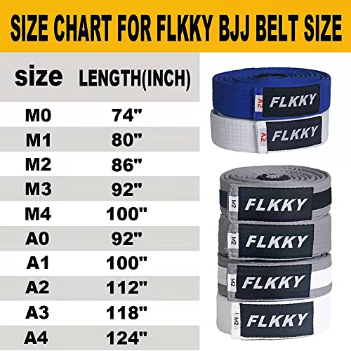 FLKKY BJJ Belt for Kids and Adult,Brazilian Jiu Jitsu Belt with Sleeve Bar for Ranking Stripes IBJJF Competition Approved - Image 5