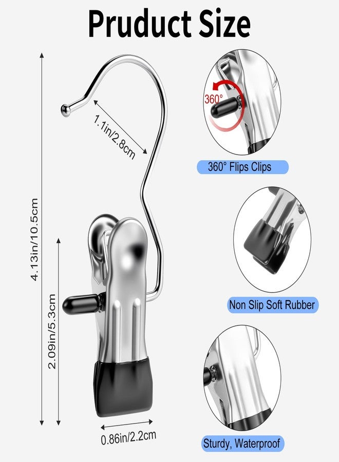 Senbowe 30 Pack Heavy Duty Clothes Pins, Boot Hangers for Closet, Laundry Hook Hanging Clips Clamps for Closet Organizer Pants Hats Socks Towels Clips, Clothespins Hanger for Travel Handbag Legging - Image 2