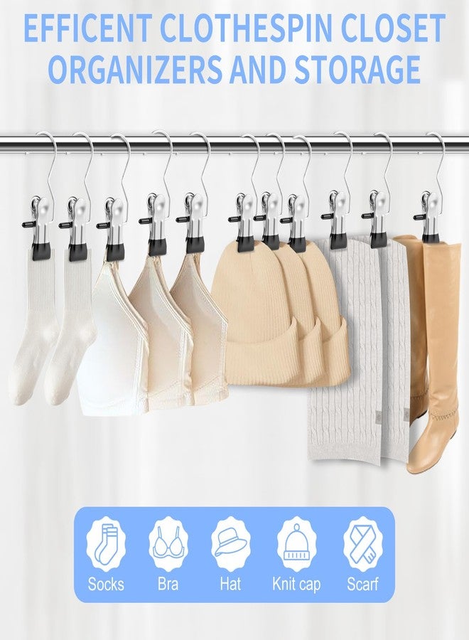Senbowe 30 Pack Heavy Duty Clothes Pins, Boot Hangers for Closet, Laundry Hook Hanging Clips Clamps for Closet Organizer Pants Hats Socks Towels Clips, Clothespins Hanger for Travel Handbag Legging - Image 4