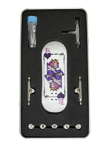 LEEFAI 34mm Pro Fingerboard Complete 34x96mmMaples Wood DeckUV Printing GraphicPro Trucks Regular kingpins 5 Urethane Bearing WheelsOp3ra V3Hearts of King - Image 1