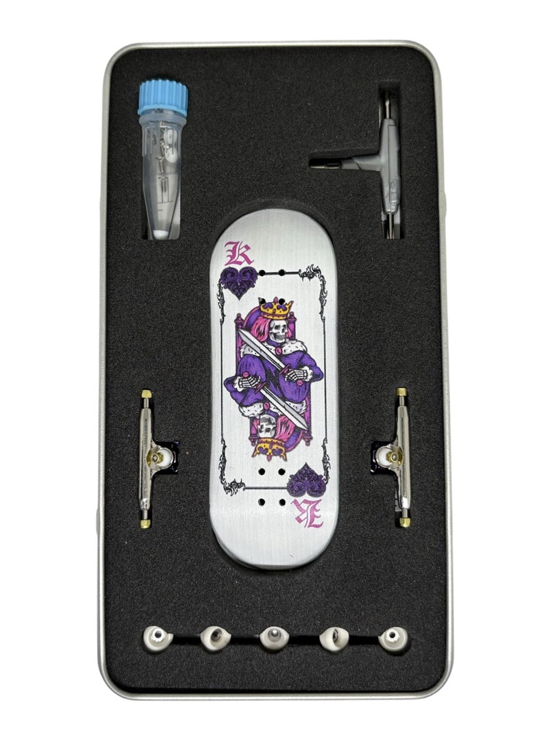 LEEFAI 34mm Pro Fingerboard Complete 34x96mmMaples Wood DeckUV Printing GraphicPro Trucks Regular kingpins 5 Urethane Bearing WheelsOp3ra V3Hearts of King - Image 4