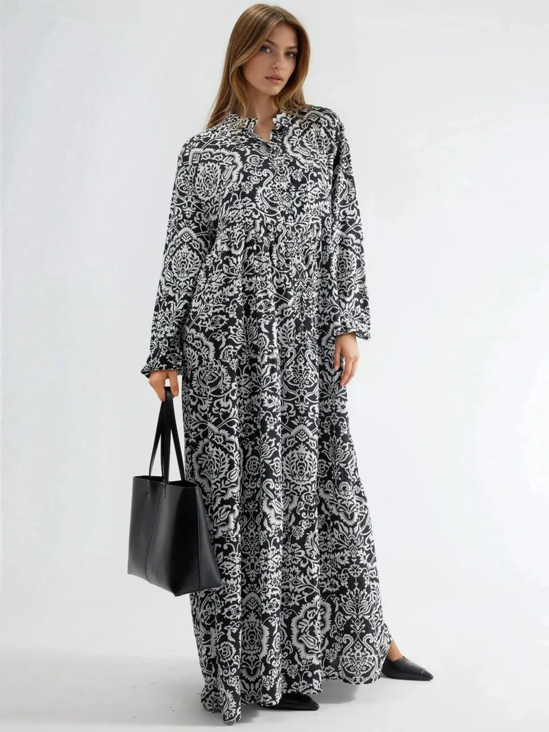 هيكاب Comfortable Patterned Maxi Dress
