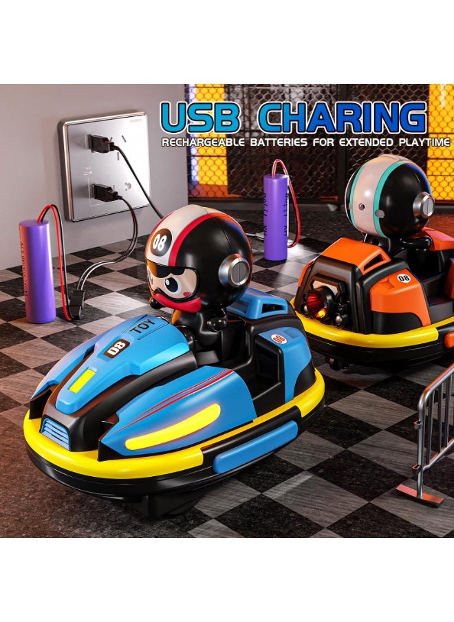 XICEN Remote Control Car Set, 2pcs 2.4GHz Bumper Cars, RC Battle Race Car Toy, Ejecting Dodgem Cars with Sound Effects, Spray, Music and Lights, RC Play Vehicles for Kids Boys Children  - Image 2